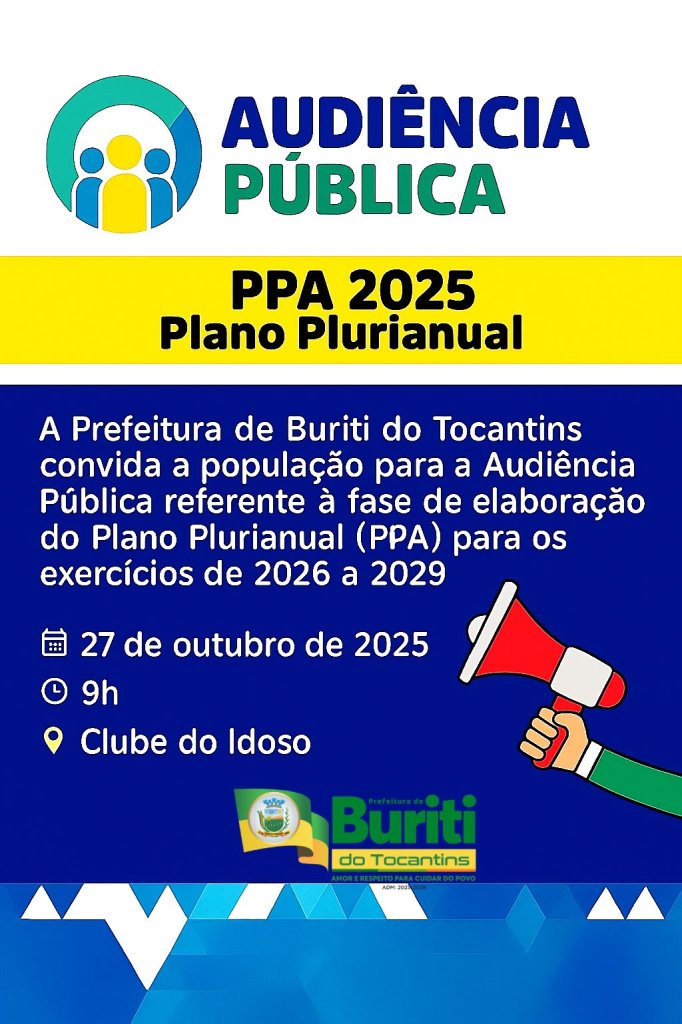 📢 CONVITE À POPULAÇÃO DE BURITI DO TOCANTINS